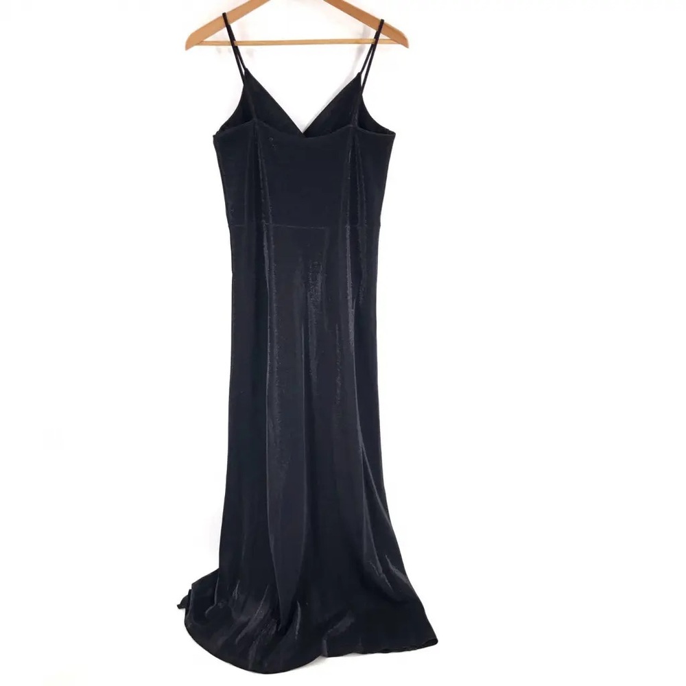 Federica Tosi Black Shimmer Sleeveless V Neck Evening Gown Sz S NWT $355 - Picture 2 of 10
